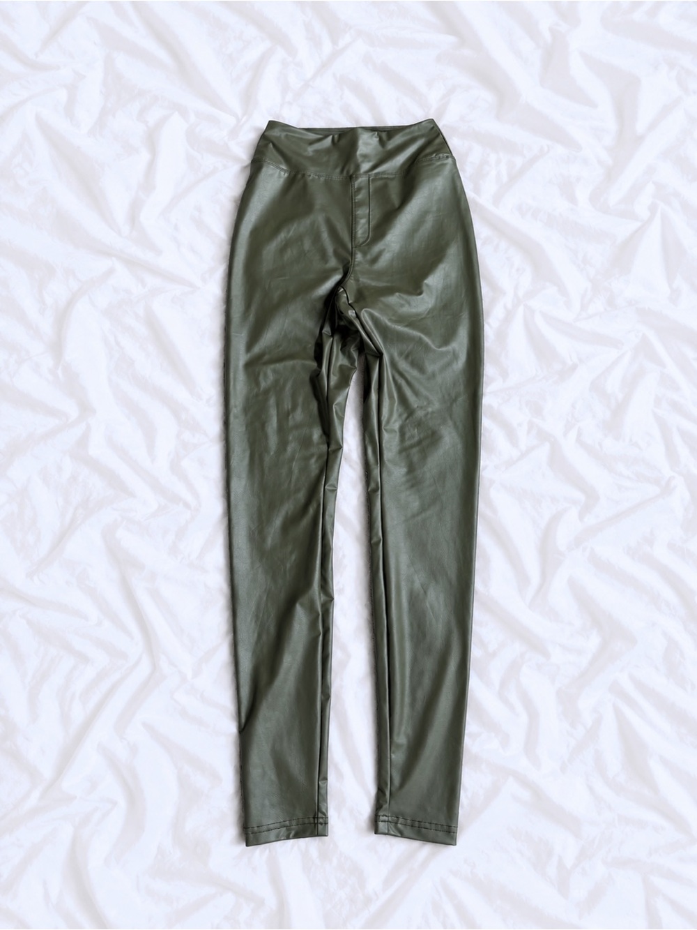 aerie Olive Faux Leather High-Rise Jeggings